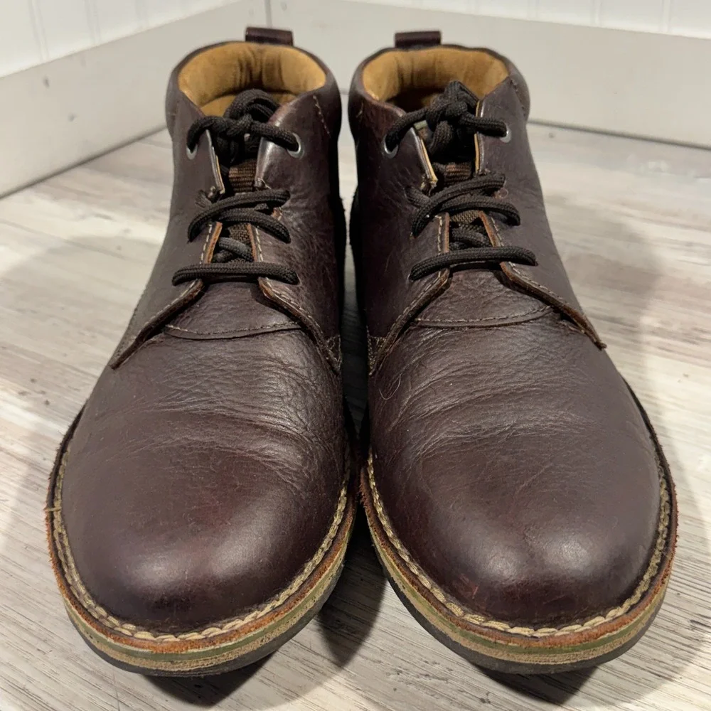 Clarks Men's Edgewick Mid Low Brown Leather Chukka Boots Size 12‎ M EUC